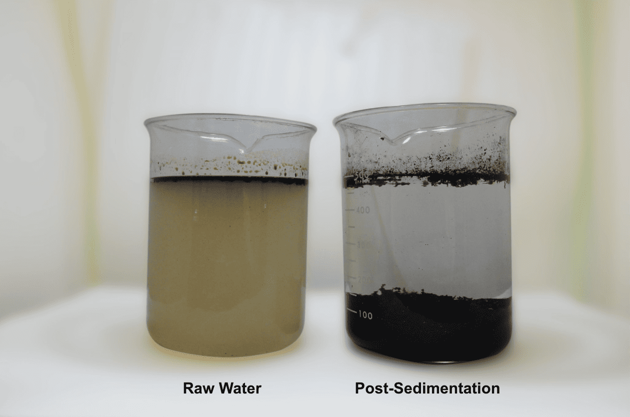 Before and After Treatment of Oily Wastewater