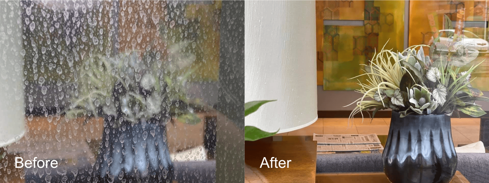 Before-and-After of Glass Stain Removal