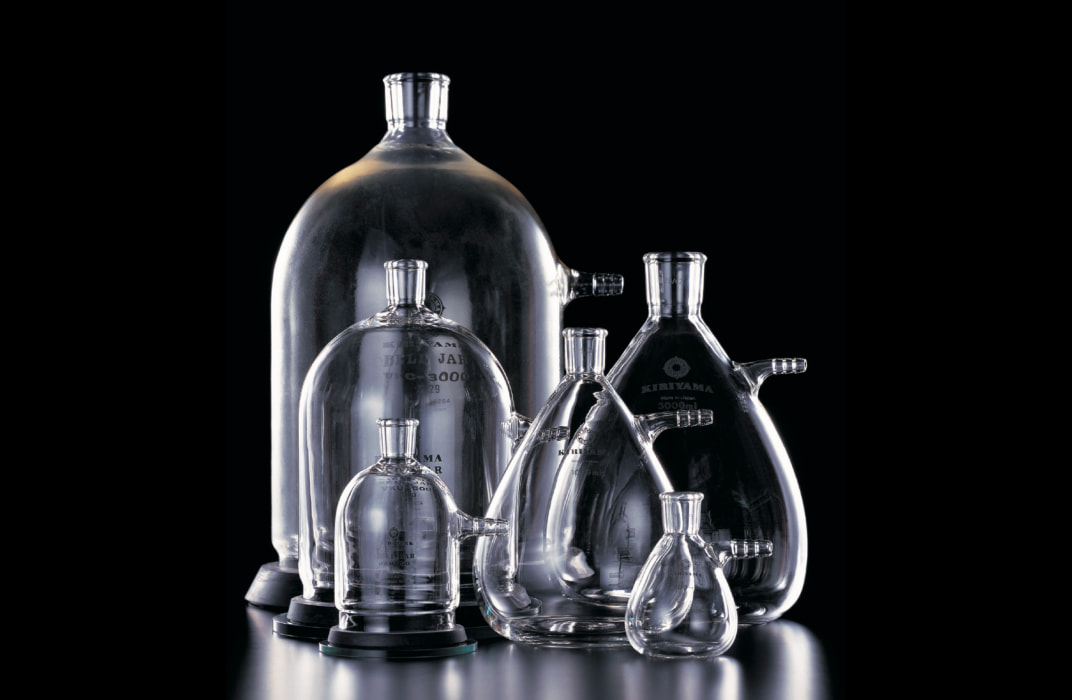 Glass Receiving Vessels for Use with KIRIYAMA RHOTO in Vacuum Filtration